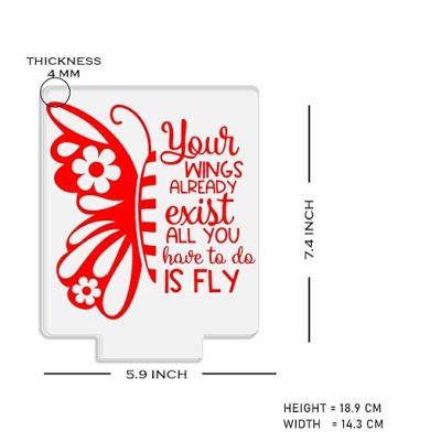 3D Illusion Butterfly Night Lamp & Positive Thought Led Desk Table Lamp with Automatic Color Changing Light  Motivational Lamp  Birthday Gift Lamp